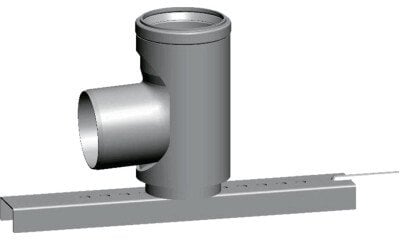 KOLANKO WSPORNIKOWE 87° DLA PRZEWODU SPALINOWEGO DN80, POLYPROPYLEN, DO 120°C Z SZYNĄ