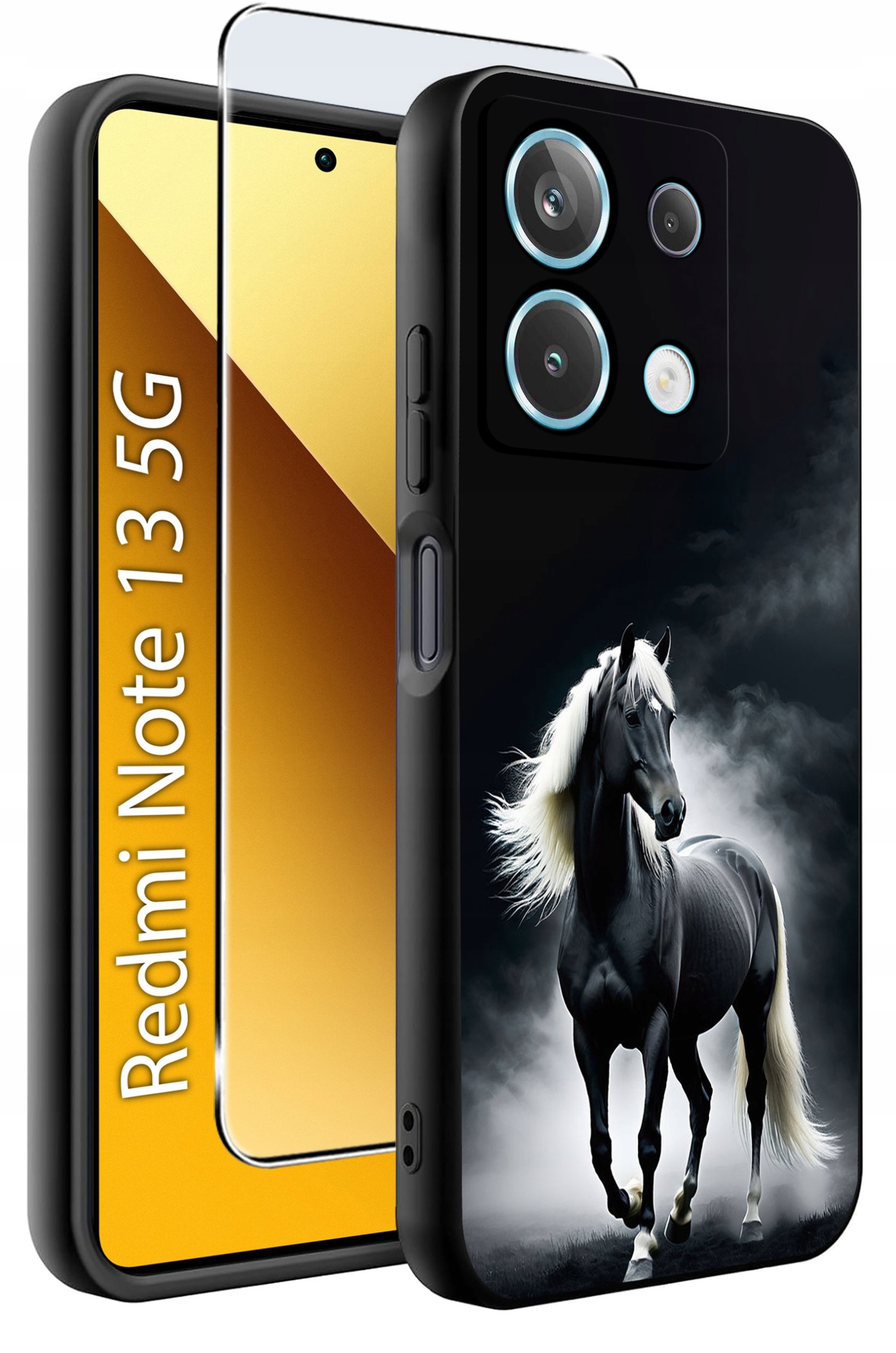 ETUI do Xiaomi Redmi Note 13 5G WZORY |SILIKONOWE MATT CASE +SZKŁO 9H