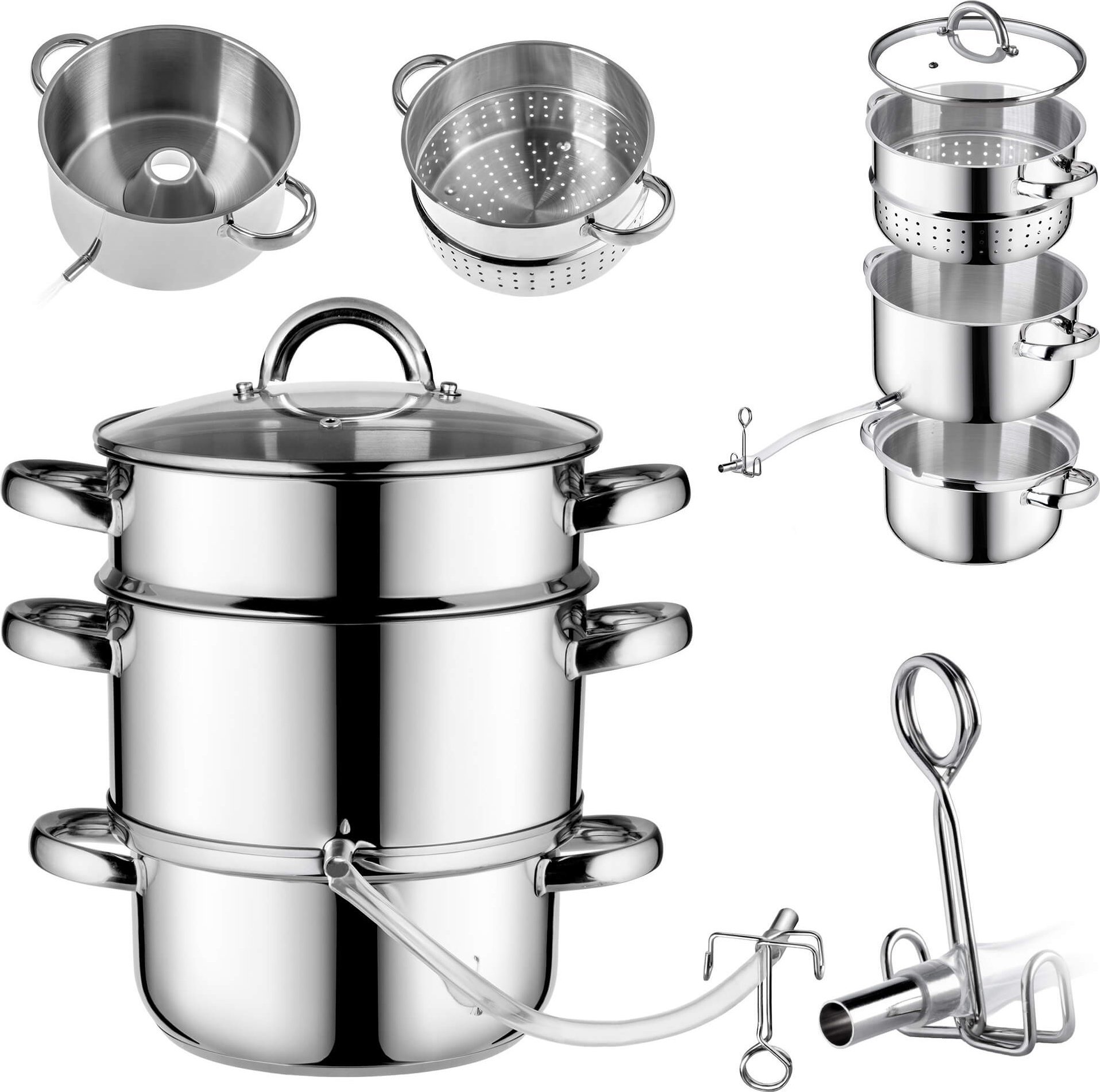 Kadax Sokownik Parowy 5L Na Gaz Indukcje Garnek Nierdzewny 3w1 Do Soków Owoców