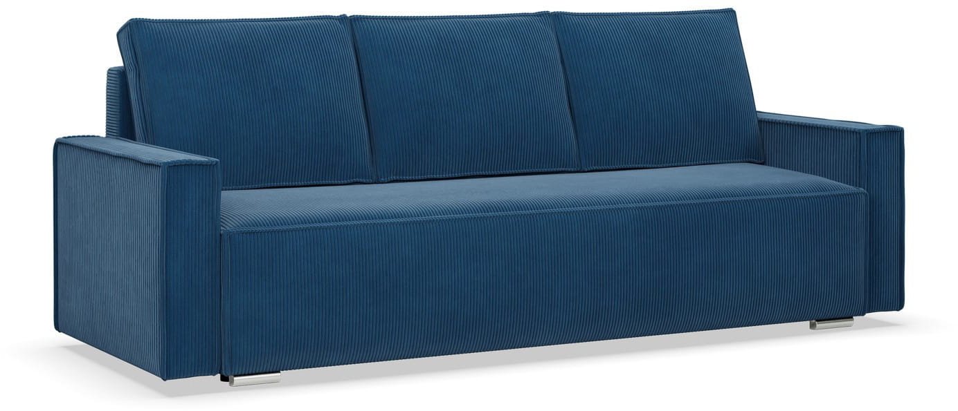Kanapa rozkładana, sztruks, Union, 220x95x92 cm, granatowa | TYLETEGOTU