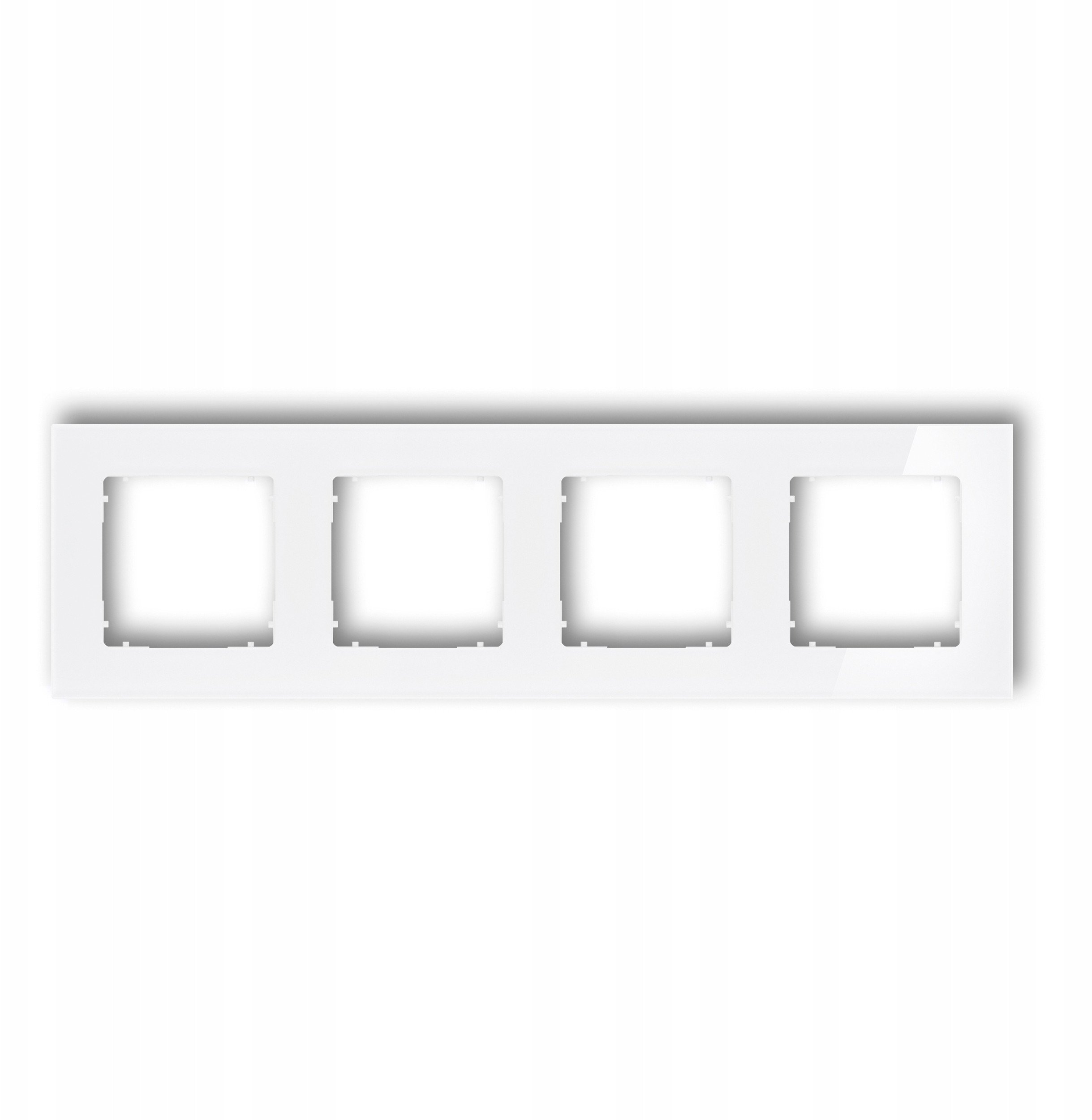 Ramka poczwórna Karlik Icon 0-0-IRSK-4 uniwersalna kwadratowa efekt szkła biała