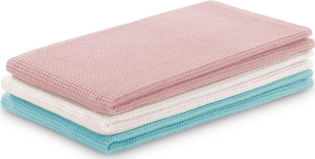 AmeliaHome KIT/AH/LETTY/WAFFLE/TURQ&PINKS/3PACK/50X70