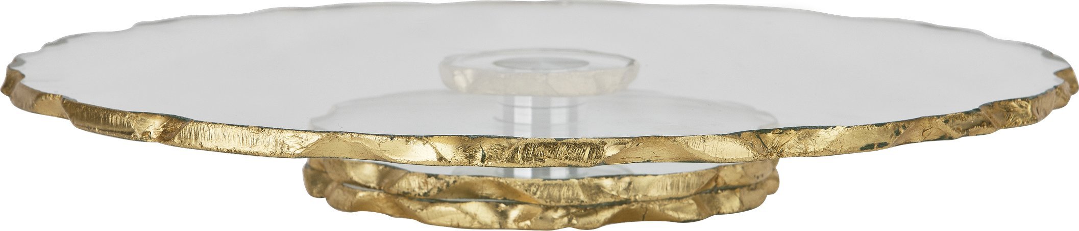 Art-Pol Patera ozdobna szklana obrotowa 33cm Złota