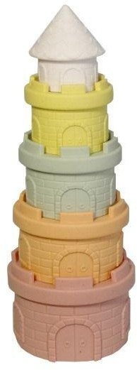 Zabawka dla malucha gumowe klocki wieża zamkowa