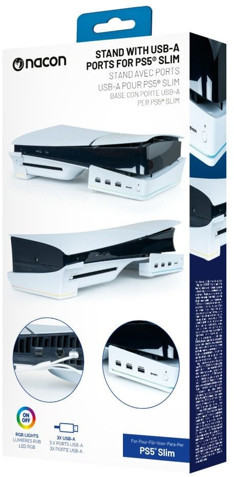 NACON PS5 SLIM Podstawka na konsolę RGB z HUB USB