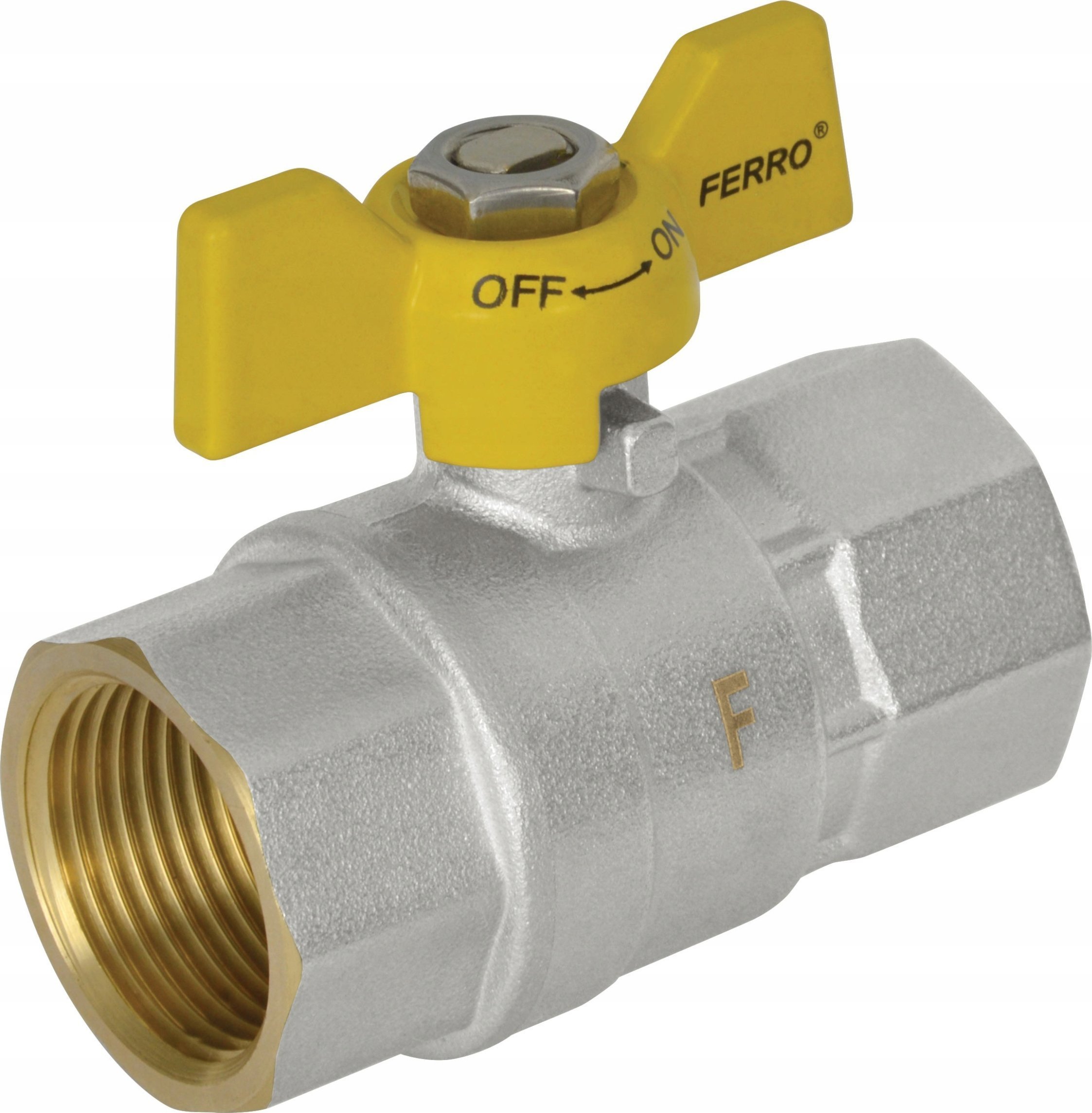 Zawór kulowy gazowy 3/4 GW-GW typ G18 z motylkiem