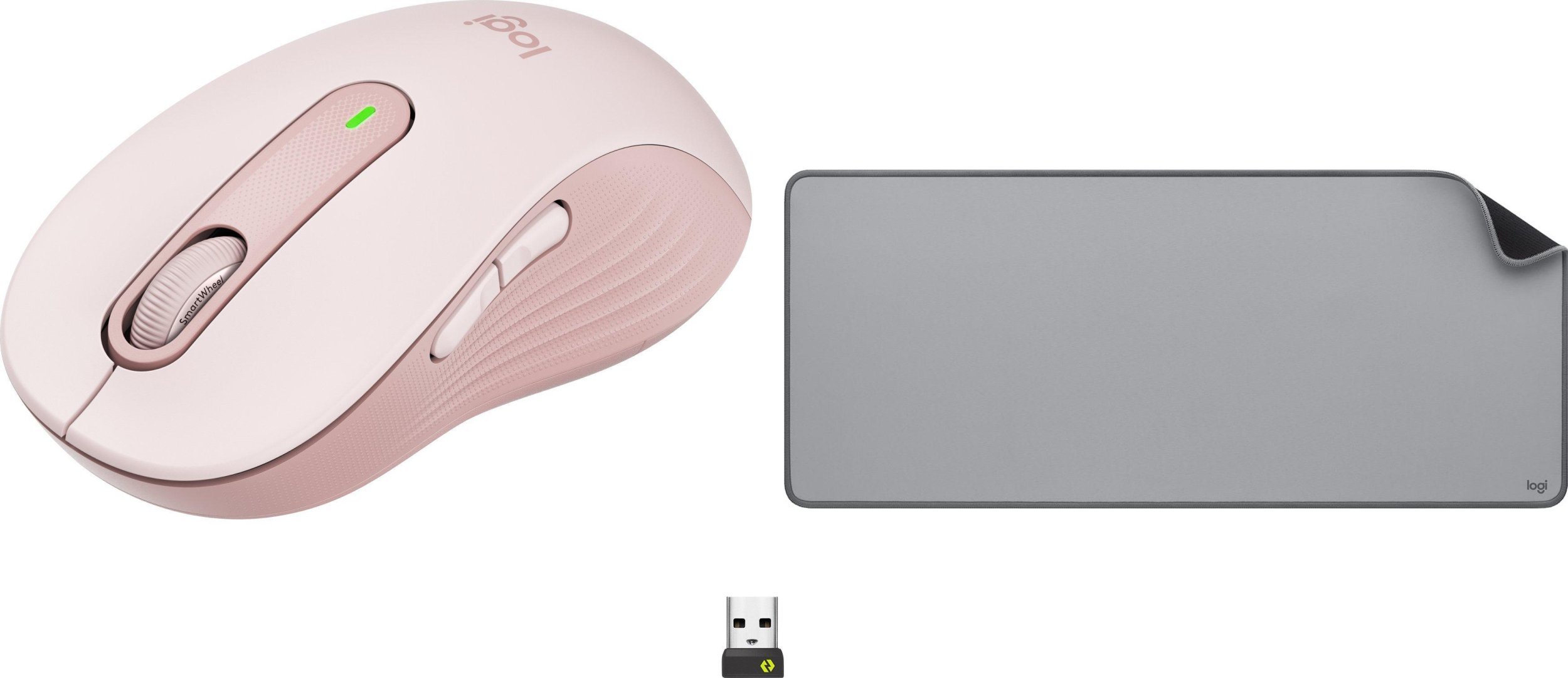 Mysz Logitech M650 L Różowy (910-006237) + Studio Series - MID GREY (956-000052)