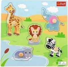 Trefl Puzzle drewniane dla dzieci z drewna Safari