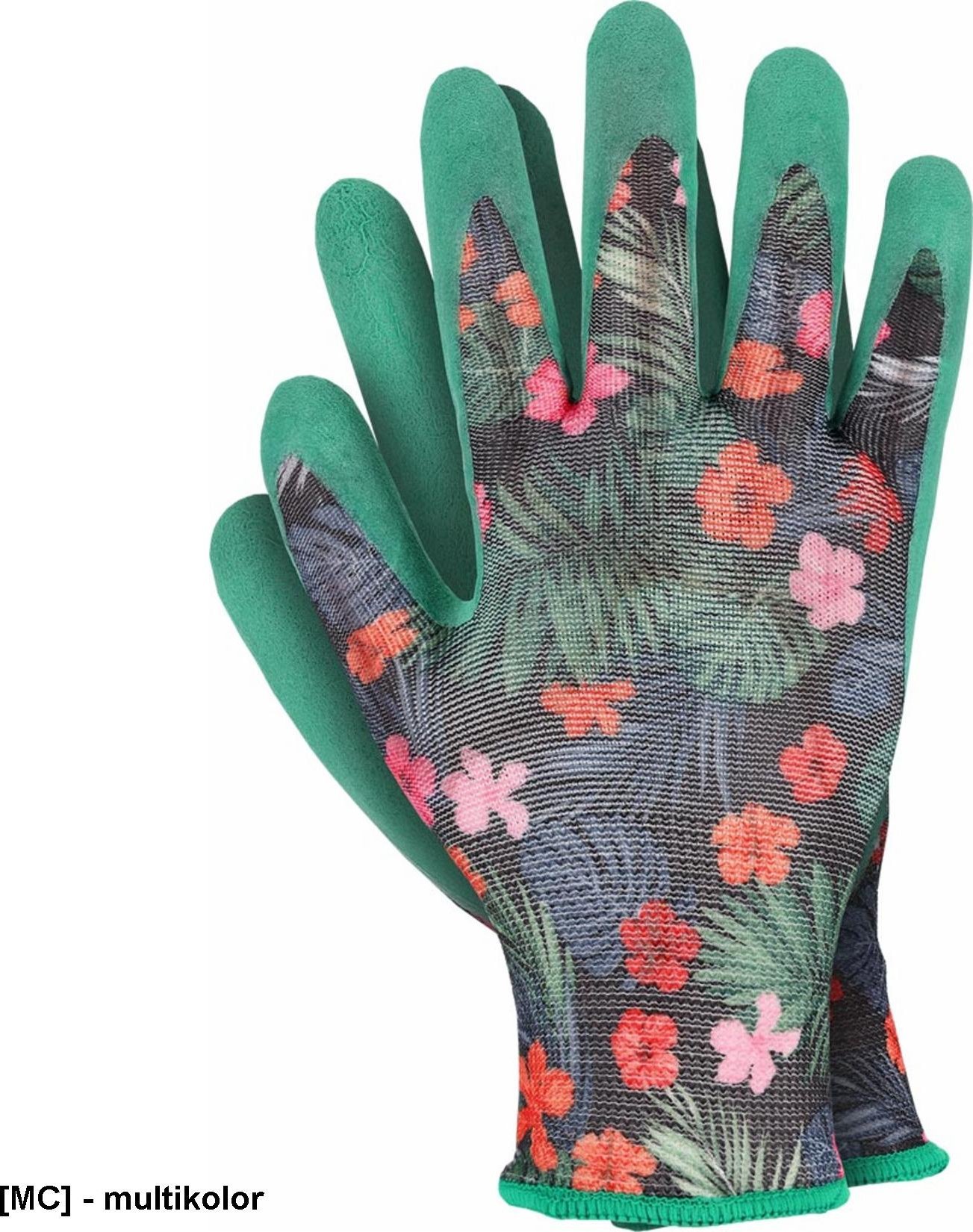 R.E.I.S. OX-POLIGRASS - Rękawice ochronne dzianina powleczone lateksem rozciągliwe wytrzymałe prace ogólno mechaniczne domowe ściągacz- 8