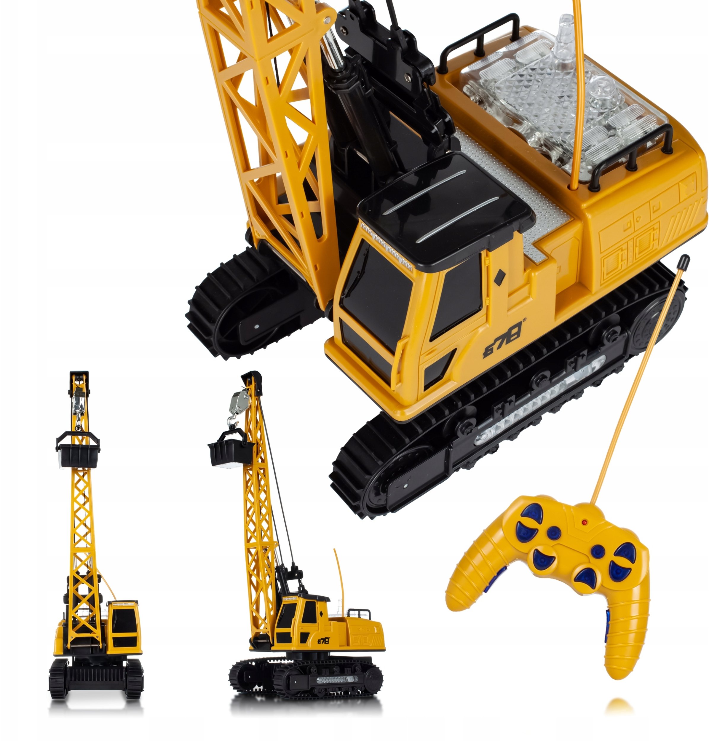 Dźwig na Gąsienicach Zdalnie Sterowany RC Żuraw Budowlany Na Pilota