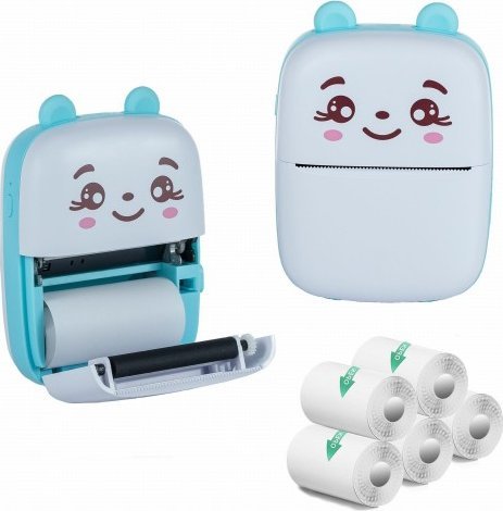 Drukarka etykiet ExtraLink EXTRALINK EPP-002 PORTABLE MINI PRINTER BLUE + PAPIER TERMICZNY SAMOPRZYLEPNY 5 SZT