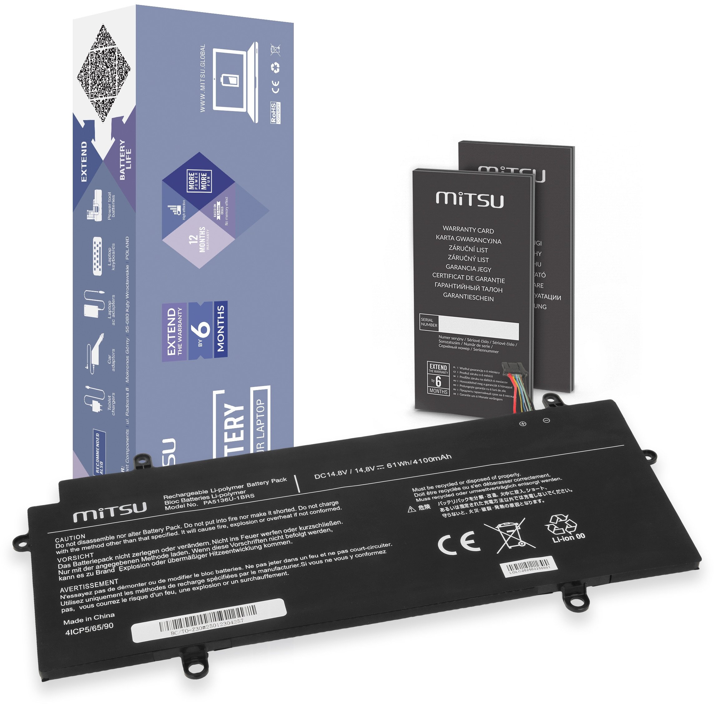 Bateria Mitsu do Toshiba Portege Z30, Z30-A, Z30-B (wtyk 7 pin)