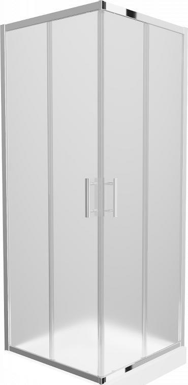 Mexen Mexen Rio kabina prysznicowa kwadratowa 80 x 80 cm, szron, chrom + brodzik Rio, biały - 860-080-080-01-30-4510
