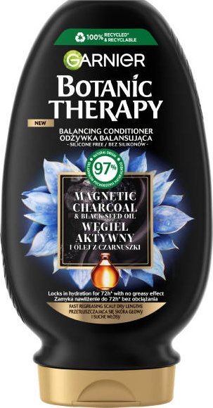 Garnier Botanic Therapy Balansująca Odżywka do przetłuszczających się włosów i suchej skóry głowy z węglem aktywnym 200ml