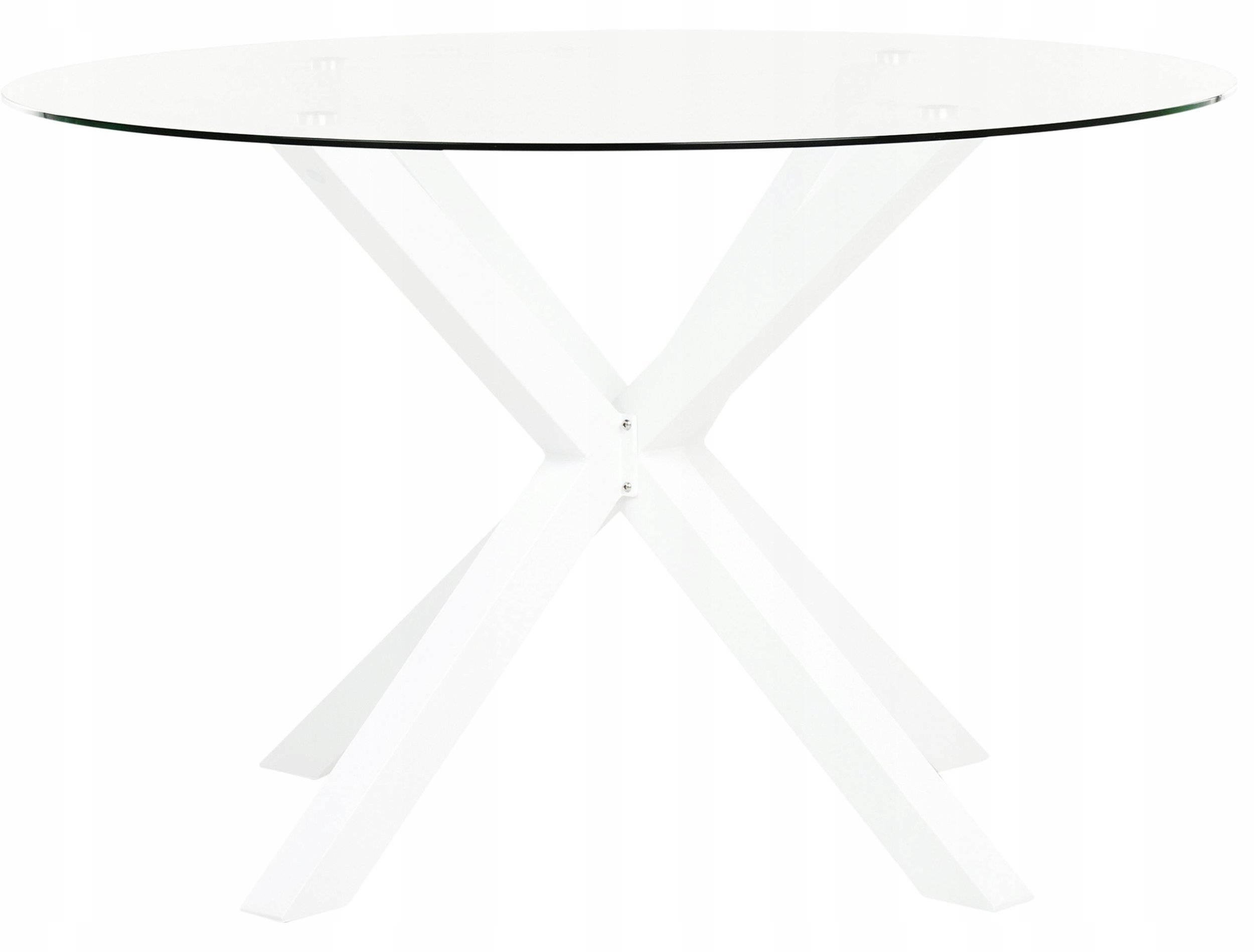 Stół ogrodowy MALETTO 120 cm 120 cm Szkło Biały