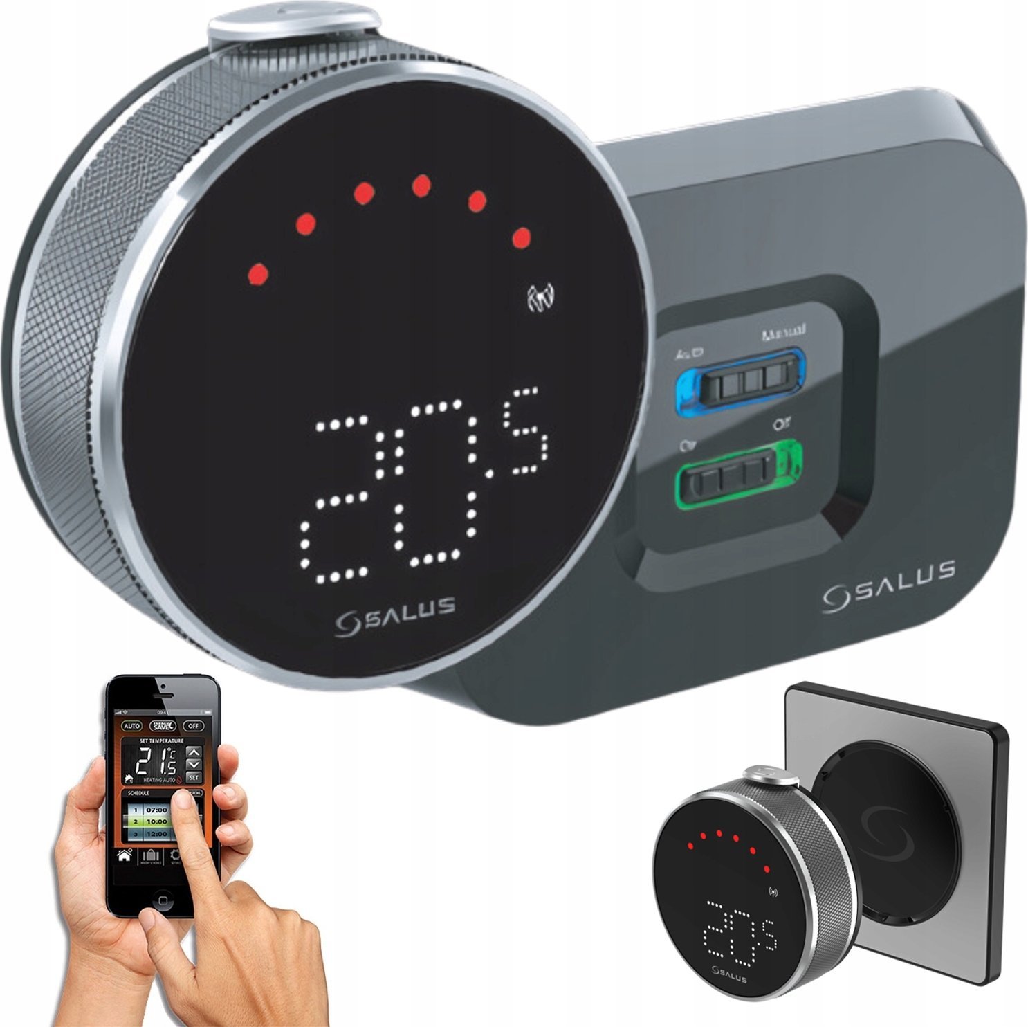 Salus internetowy, bezprzewodowy, natynkowy regulator tygodniowy z wbudowanym akumulatorem IT800WIFI