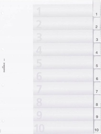 Durable DURABLE Register A4 mit umschweißten Taben 10tlg. Transp