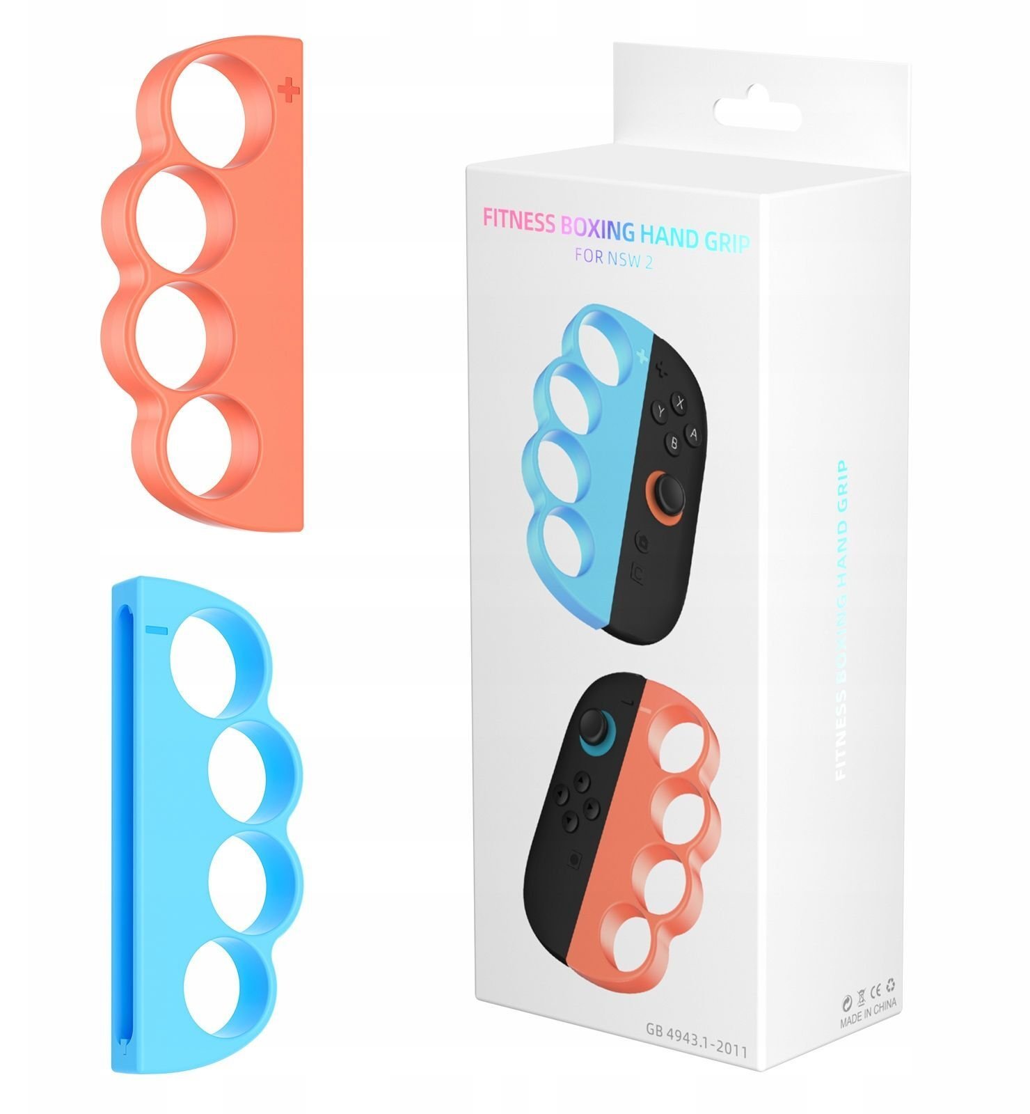 2x Uchwyt Bokserski Box Na Joy-con Nintendo Switch 2 / Nsw2 / Fitness Boxing / Jys-ns2298 / Niebieski - Pomarańczowy