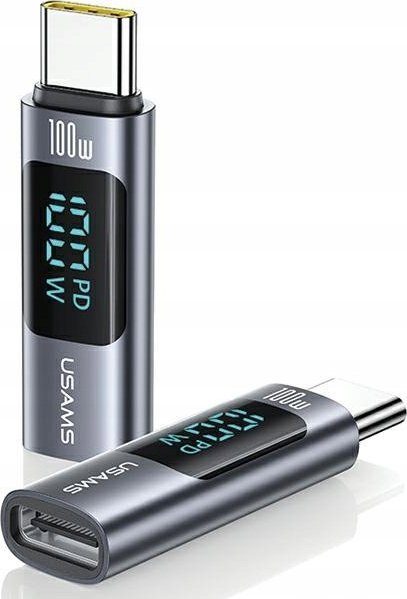Adapter USB Usams USAMS Adapter AU18 USB-C - USB-C Digital Display 100W stalowy/aluminium SJ682TC01 (US-SJ682)