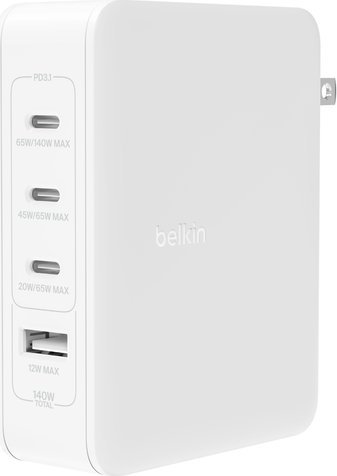 Ładowarka Belkin Ładowarka cienna 140W 4-ports (3xC 1xA) UK, EU, US Plugs biała