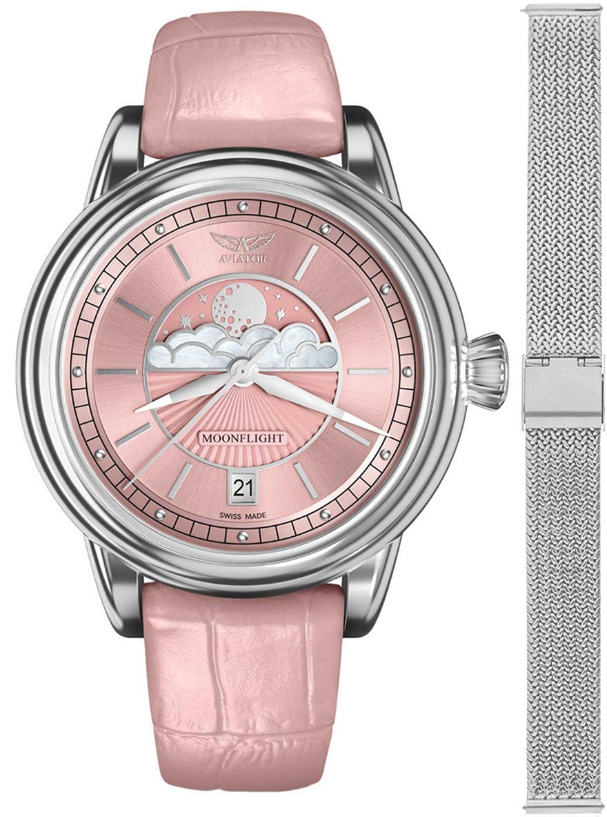 Zegarek damski Aviator V.1.33.0.257.4-SET srebrny