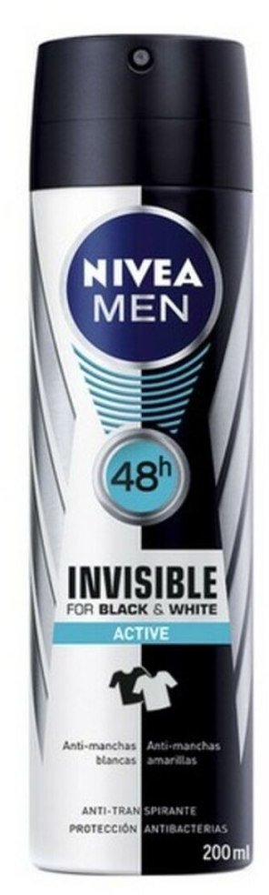Nivea Dezodorant w Sprayu Men Black & White Active Nivea Men Black White Active (200 ml) 200 ml
