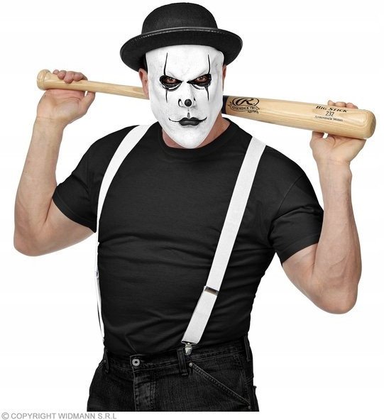 Harlekin maske med bowlerhat.