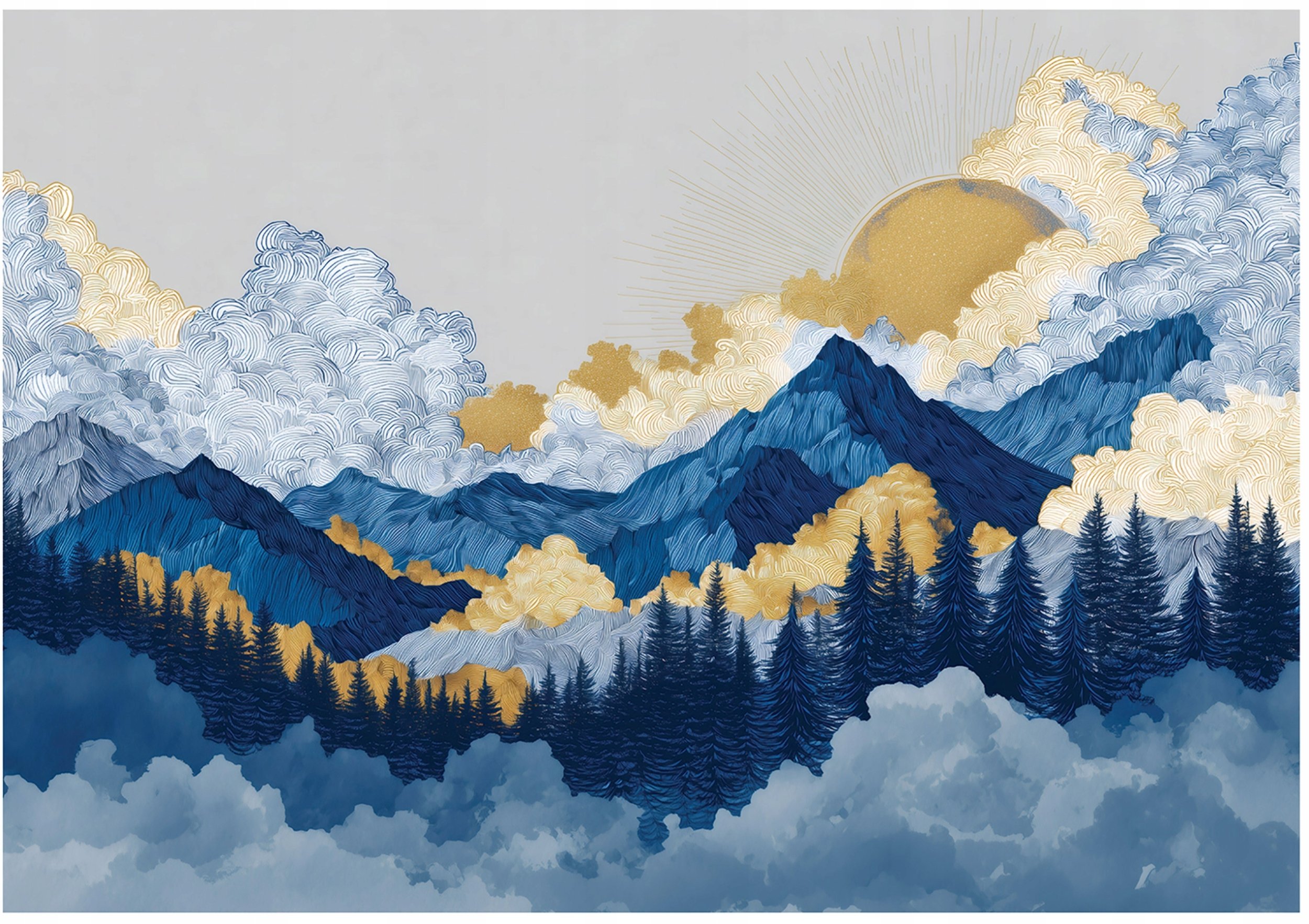 Fototapeta Na Flizelinie Góry Akwarela Do Sypialni Salonu 300x210