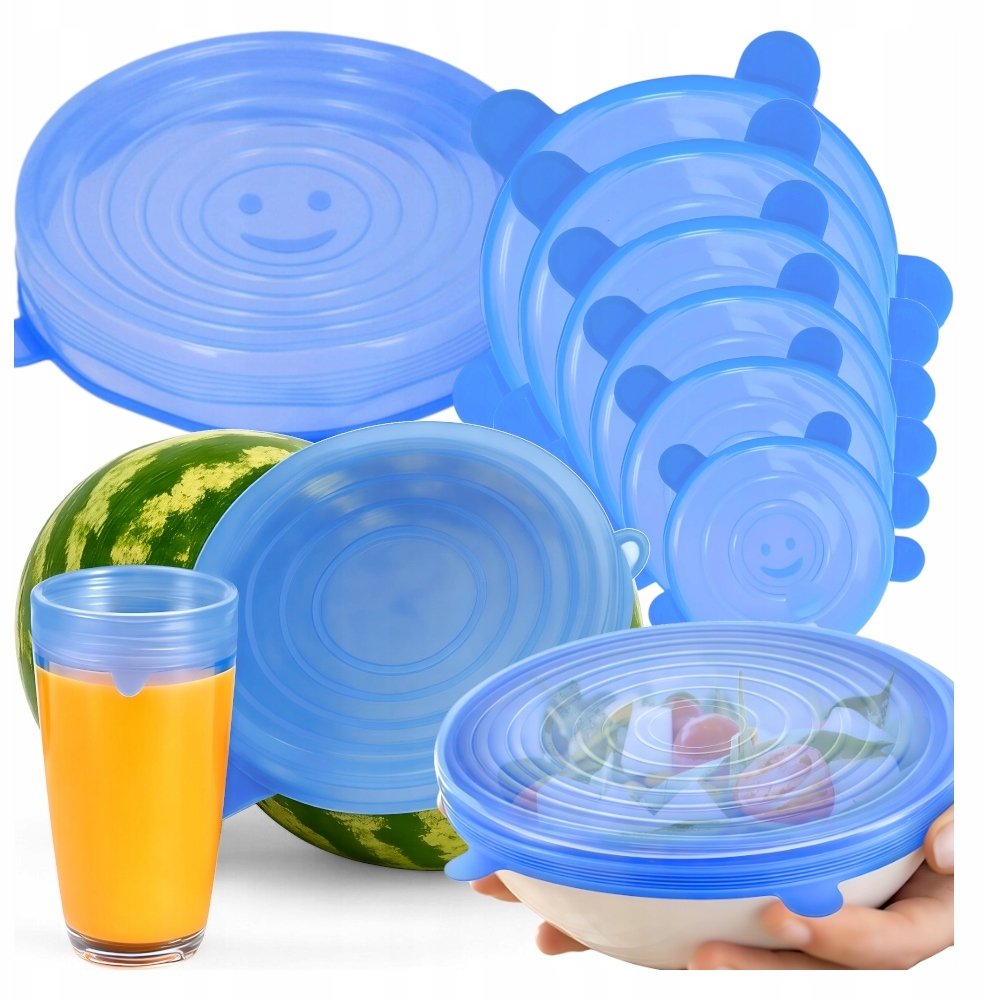 UNIWERSALNE POKRYWKI SILIKONOWE 6 SZTUK KANZA