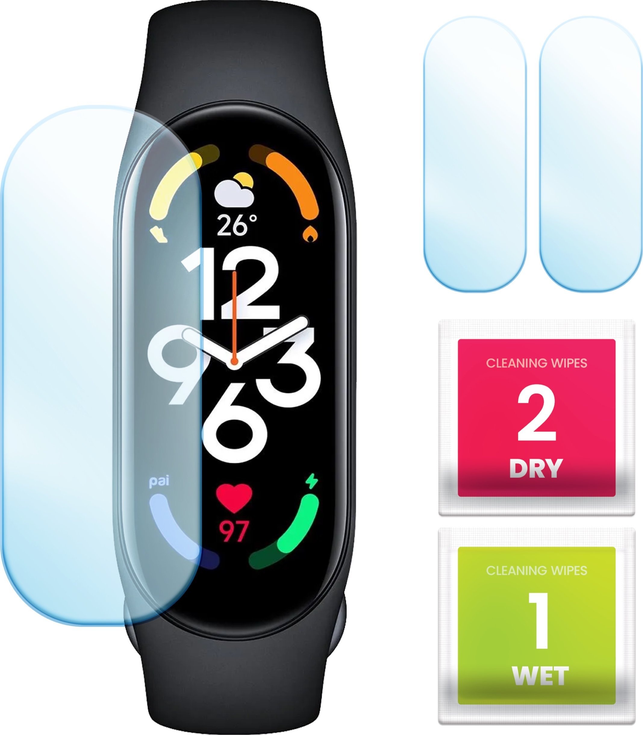 Hello Case 2-PAK Szkło Hybrydowe do Xiaomi Mi Band 7 (Szybka, Szkiełko, Ochronne)