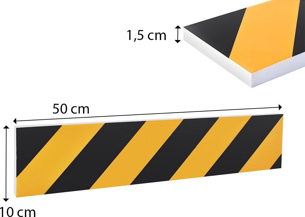 PL Odbojnik na ścianę do garażu ochraniacz drzwi auta z pianki polietylenowej - dł./sz./wys.- 50/10/1,5 cm.