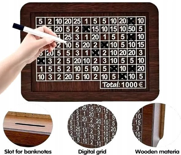 Skarbonka wykreślana 2000 drewinana 2 tyś