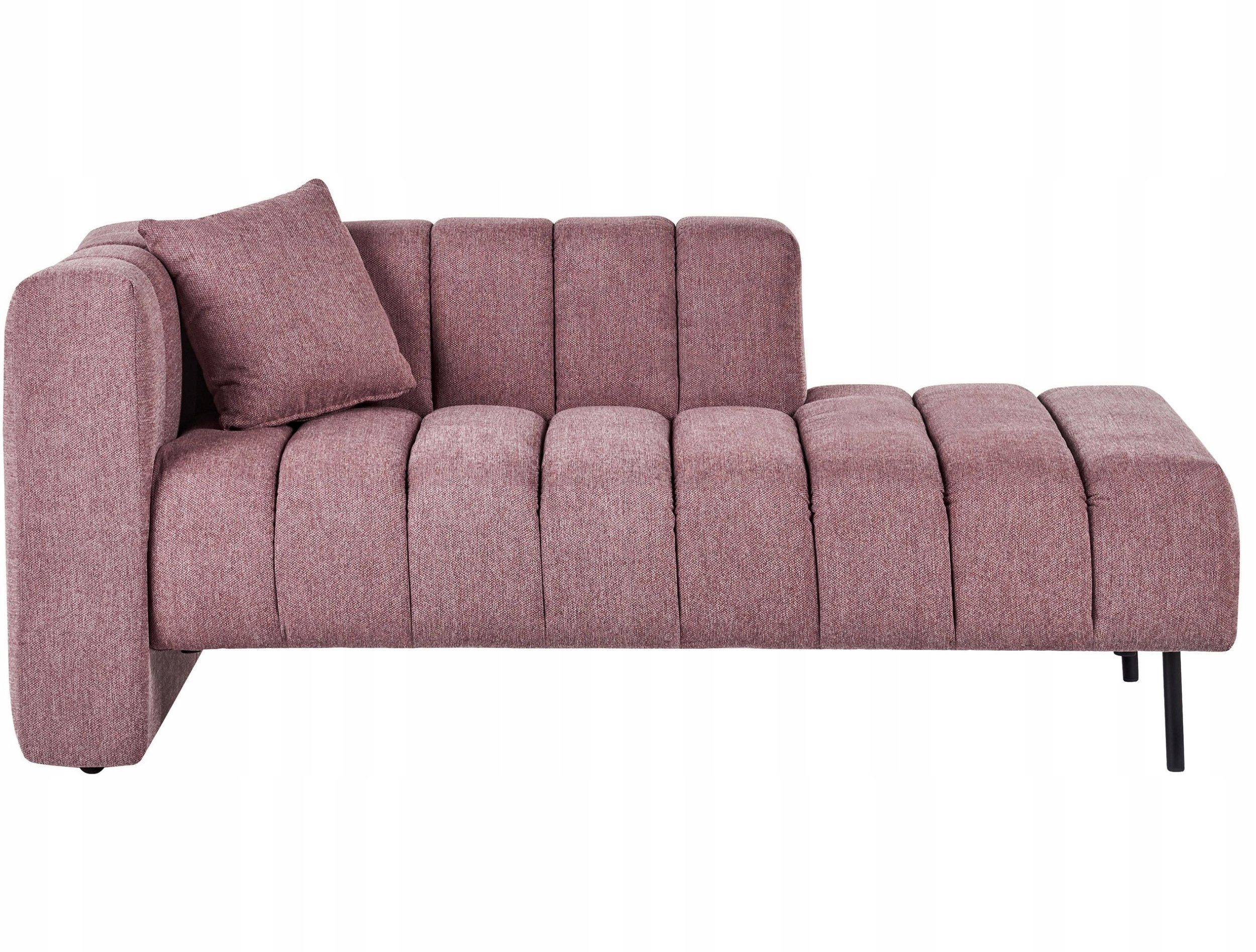 Beliani Szezlong lewostronny różowy LANNILS