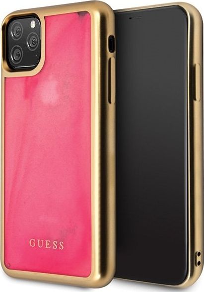 Guess Guess GUHCN65GLTRPI iPhone 11 Pro Max różowy/pink hard case Glow in the Dark Sand Matte
