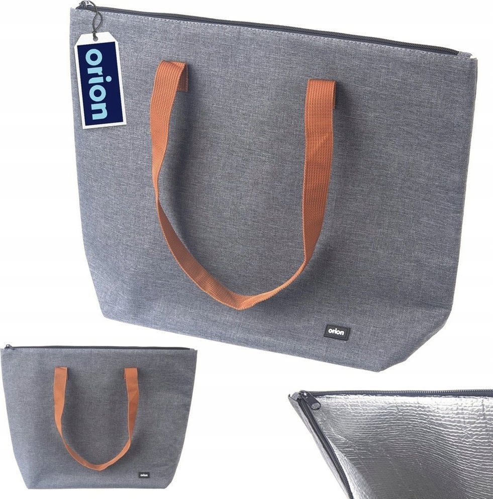 Orion Torba Termiczna Shopper Szara Solidna Wytrzymała ORION 44 x 11 x 35 cm