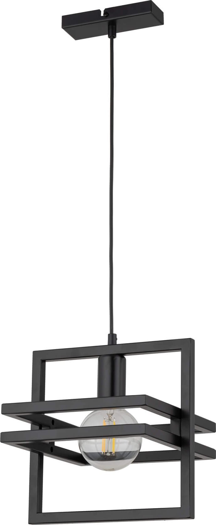 Lampa wisząca Sigma Czarna lampa wisząca Merci metalowy zwis do przedpokoju