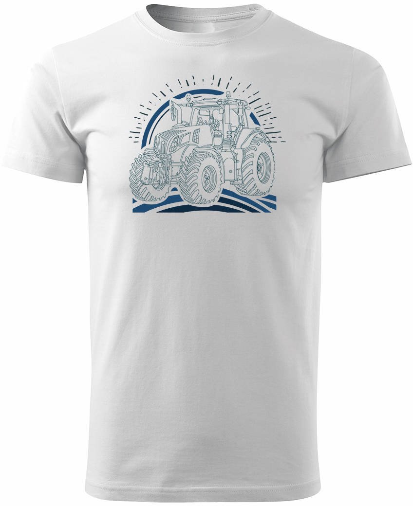 Koszulka z traktorem New Holland męska biała REGULAR S