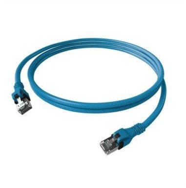 EasyLan DualBoot PushPull Patch Cable Cat.6A (Class EA), S/FTP, RJ45 / RJ45, niebieski, 10 m