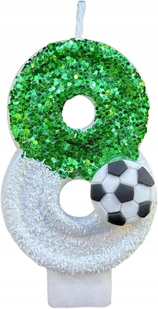 Świeczka Na Tort Piłka Nożna Urodzinowa Świeczki na Urodziny CYFRA 8