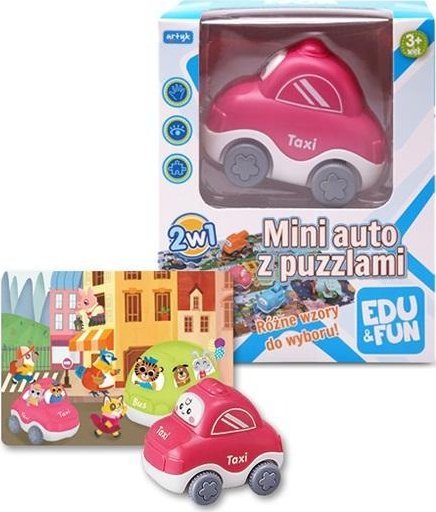 Mini auto z puzzlami taxi Edu&Fun
