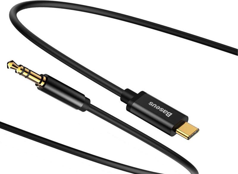 Kabel USB Baseus USB-C - mini Jack 3.5 mm 1.2 m Czarny (30476-uniw)