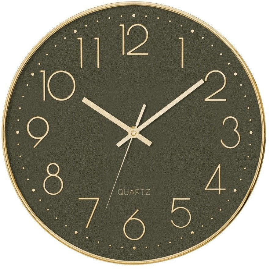 Atmosphera Zegar ścienny do sypialni, pokoju dziecięcego z cichym mechanizmem, zielony, Ø 30 cm
