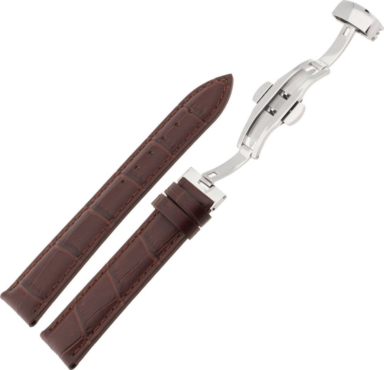 JVD Skórzany pasek do zegarka 20 mm JVD R42402-20 ciemnobrązowy