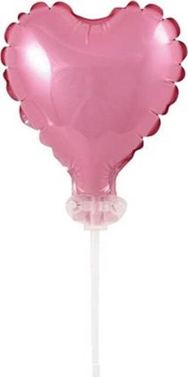 GoDan Balon foliowy różowe serce do patyka - 8 cm - 1 szt uniwersalny