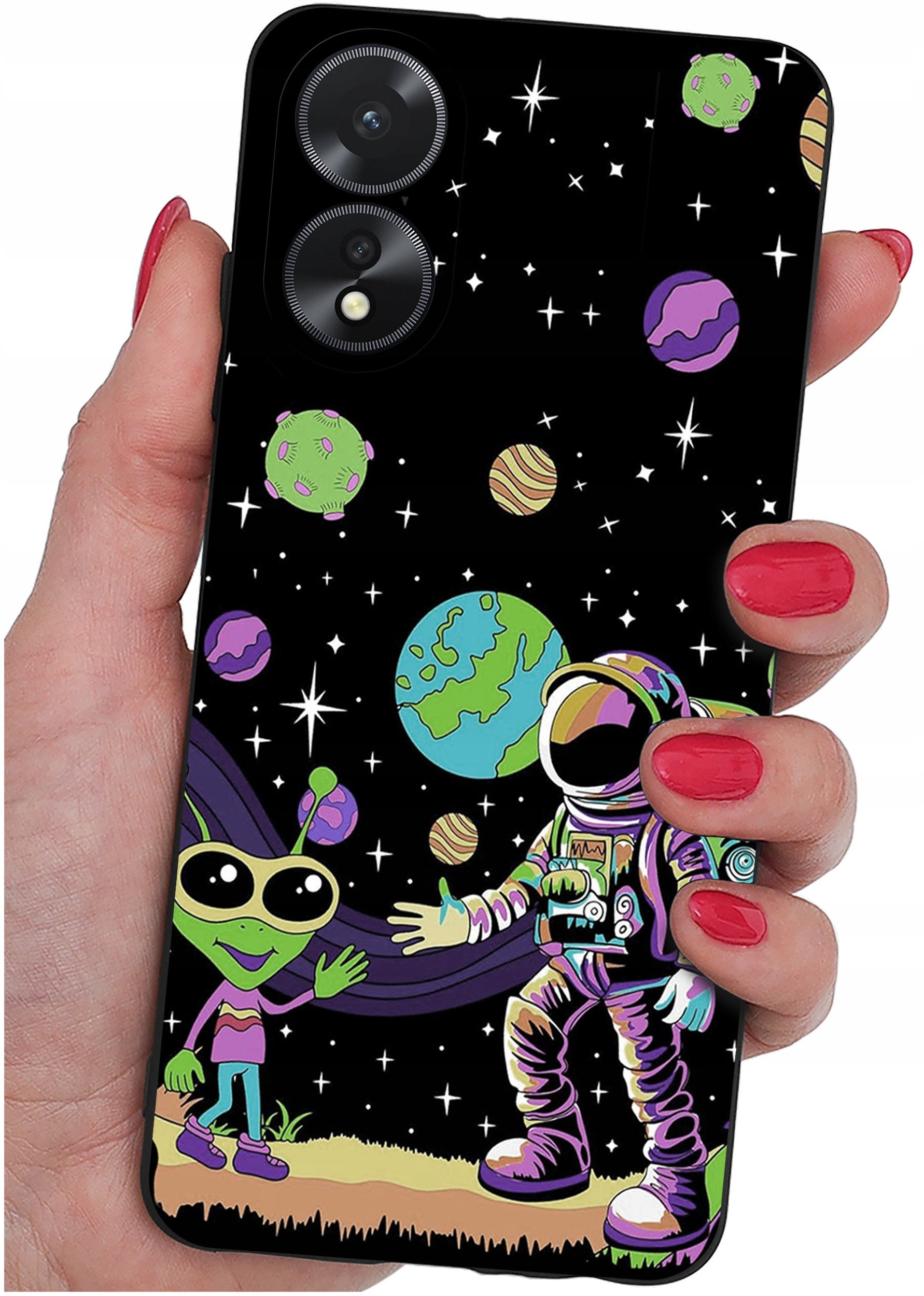 ETUI do Oppo A38 4G WZORY |SILIKONOWE MATT CASE + SZKŁO 9H