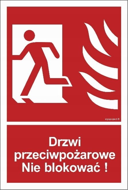 Mój dom Bc057 Drzwi Przeciwpożarowe. Nie Blokować! Lewostr Libres Polska Sp Bc057_200X296_Pn 5904937544321