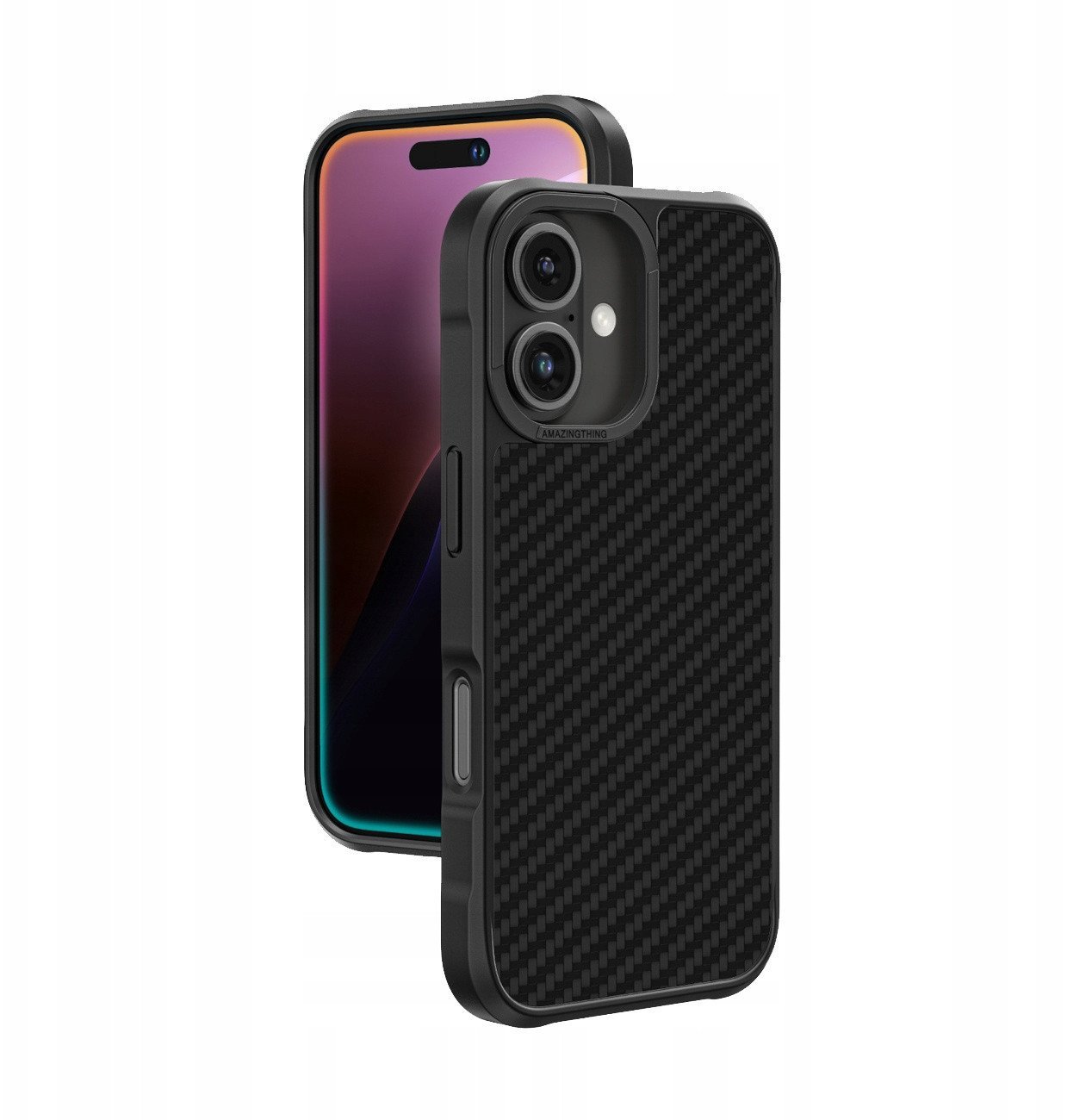 Etui pancerne AMAZINGTHING Titan Max Case z włóknami aramidowymi 1500D do iPhone 16 Plus - czarne