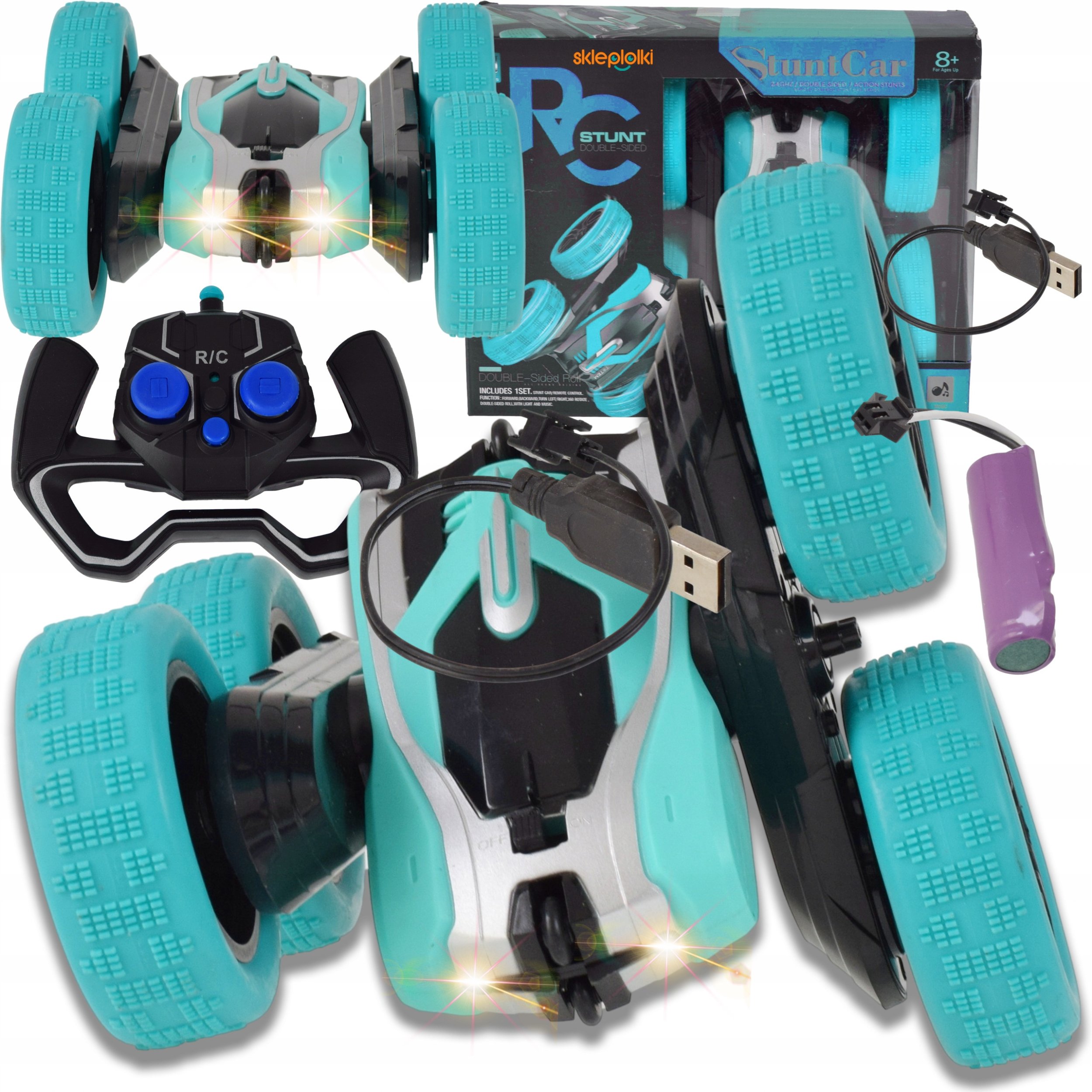 AUTO SAMOCHÓD ZDALNIE STEROWANY RC DŹWIĘK ŚWIATŁA ZESTAW KONTROLER ZABAWKA