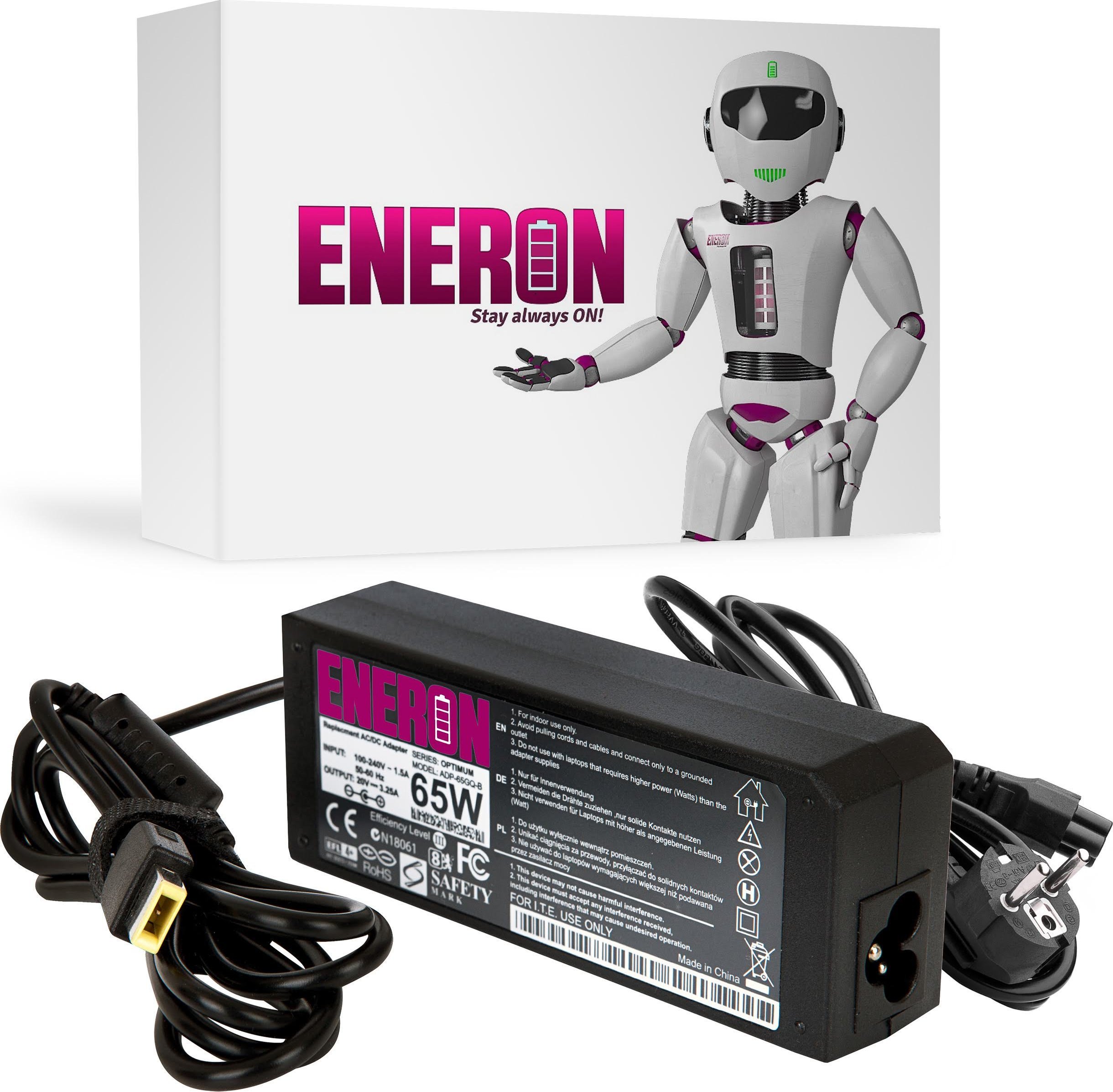 Zasilacz do laptopa Eneron 65 W, Slim Tip, 3.25 A, 20 V
