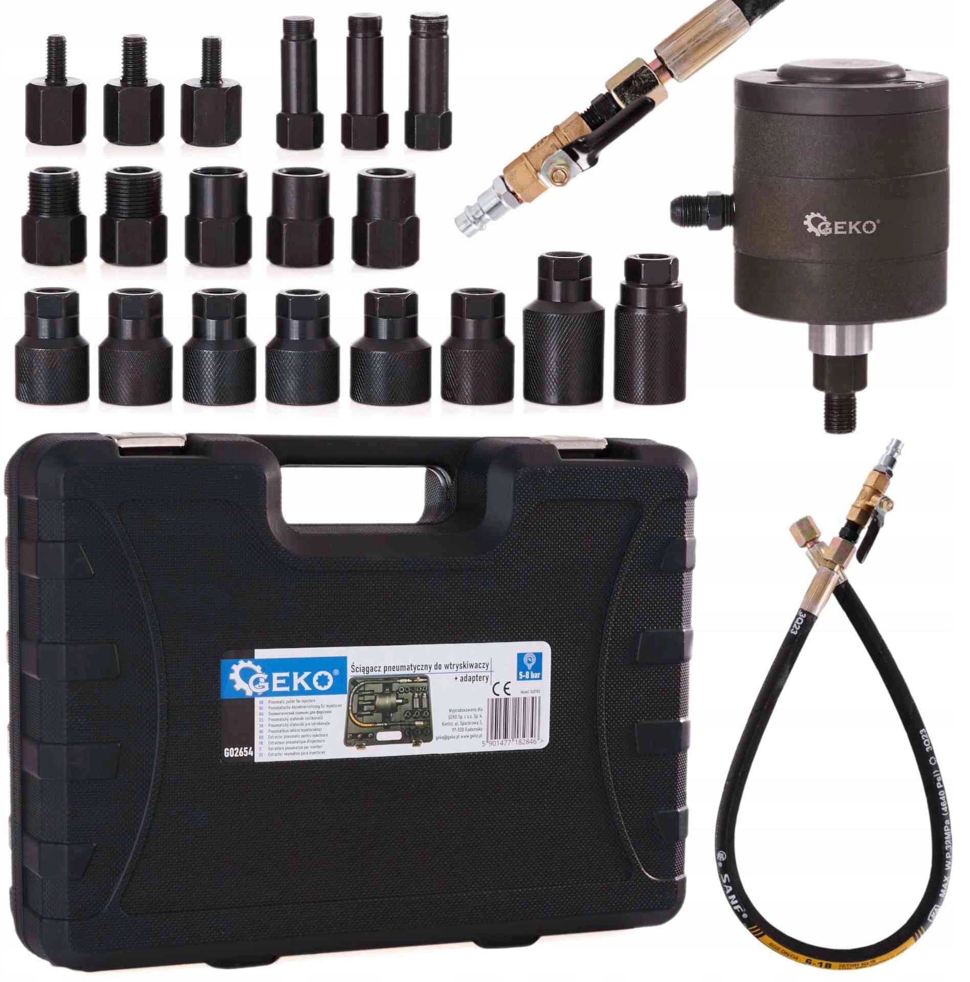 Ściągacz pneumatyczny do wtryskiwaczy + adaptery (2)